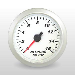 Round White Analog Nitrous Pressure Gauges